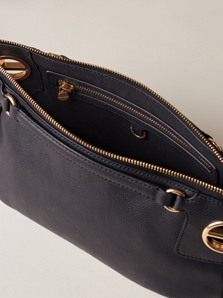 Leather Shoulder bag - LONDON SHOULDER BAG SMALL - Borbonese