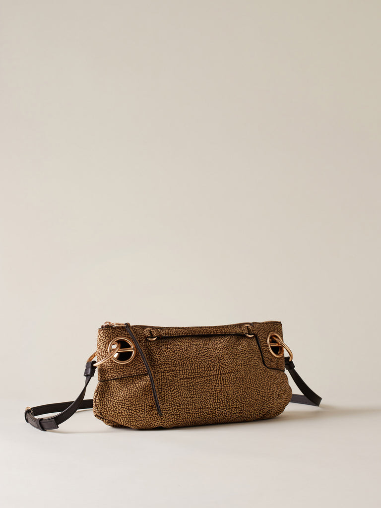 Op Suede Shoulder bag - LONDON SHOULDER BAG SMALL - Borbonese