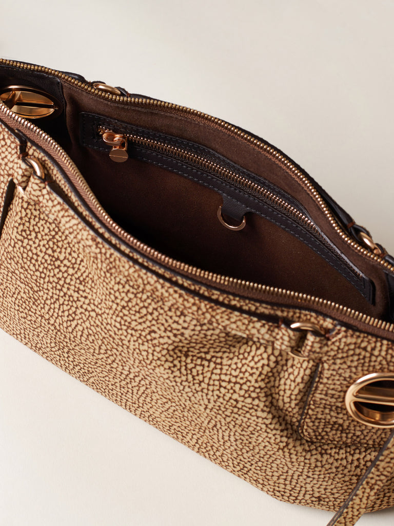 Op Suede Shoulder bag - LONDON SHOULDER BAG SMALL - Borbonese