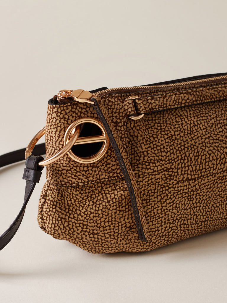Op Suede Shoulder bag - LONDON SHOULDER BAG SMALL - Borbonese
