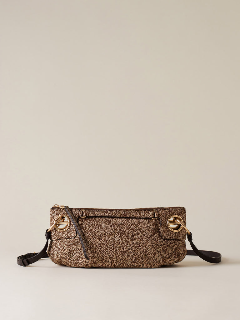 Op Suede Shoulder bag - LONDON SHOULDER BAG SMALL - Borbonese