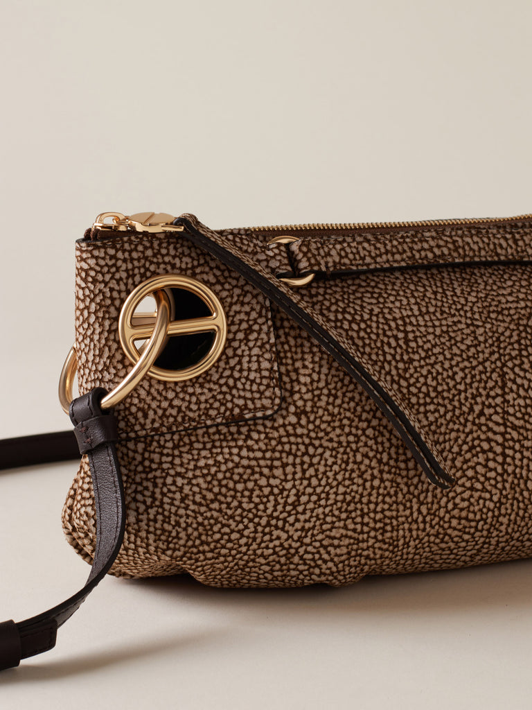 Op Suede Shoulder bag - LONDON SHOULDER BAG SMALL - Borbonese