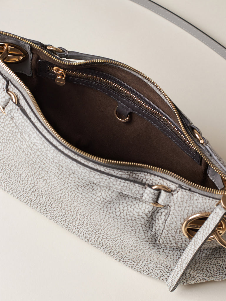 Op Suede Shoulder bag - LONDON SHOULDER BAG SMALL - Borbonese