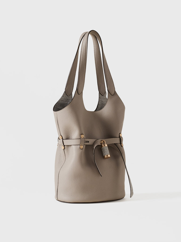 Leather shoulder bag - PREMIERE BUCKET BAG SMALL - Borbonese