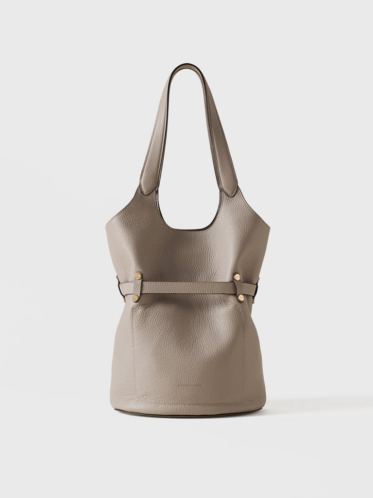 Leather shoulder bag - PREMIERE BUCKET BAG SMALL - Borbonese