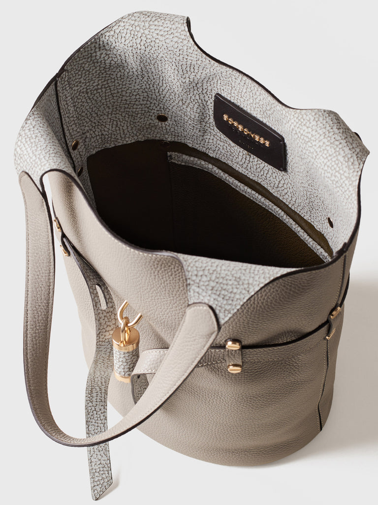 Leather shoulder bag - PREMIERE BUCKET BAG SMALL - Borbonese