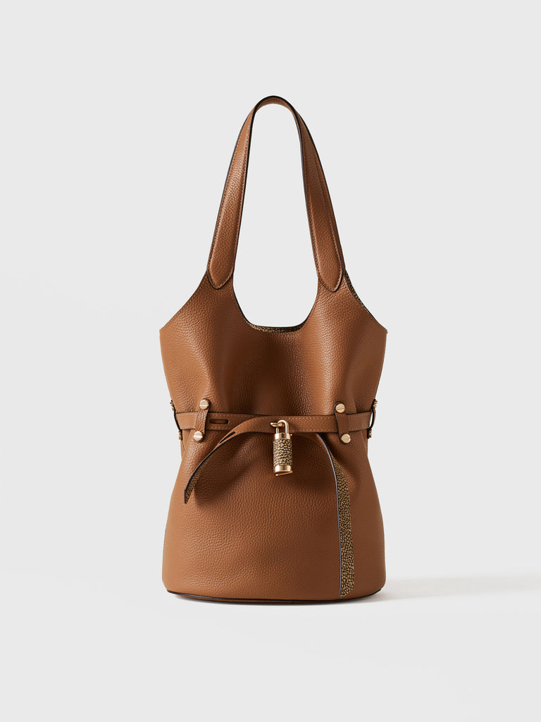 Borsa a spalla in pelle - PREMIERE SECCHIELLO SMALL - Borbonese