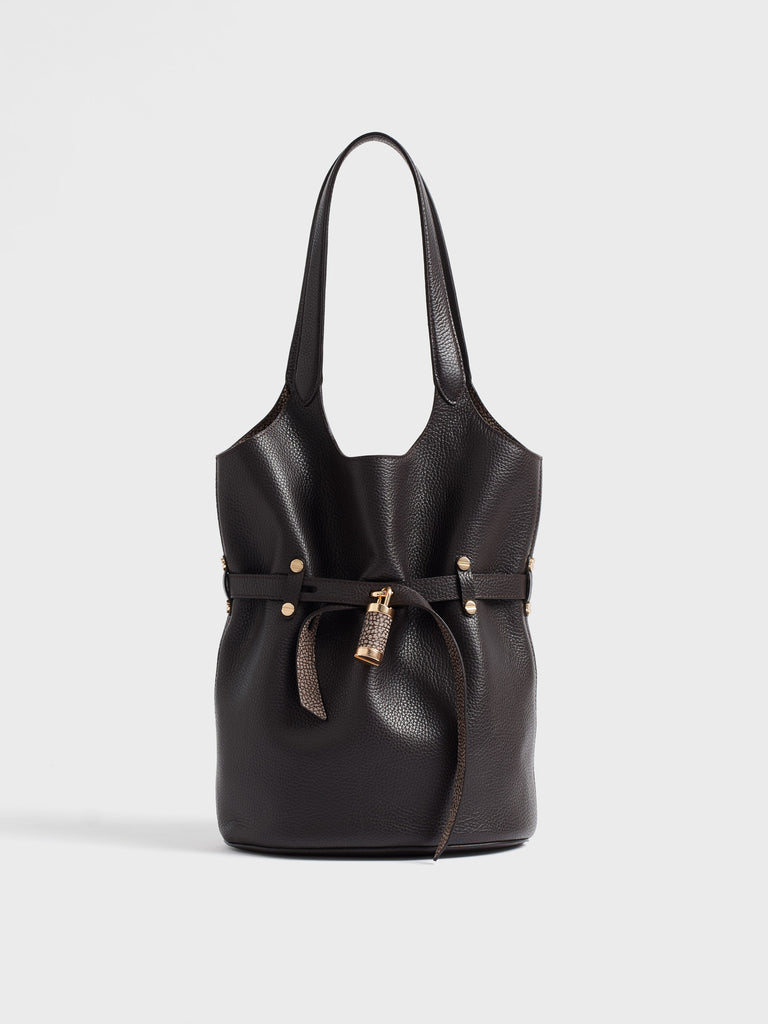 Borsa a spalla in pelle - PREMIERE SECCHIELLO SMALL - Borbonese