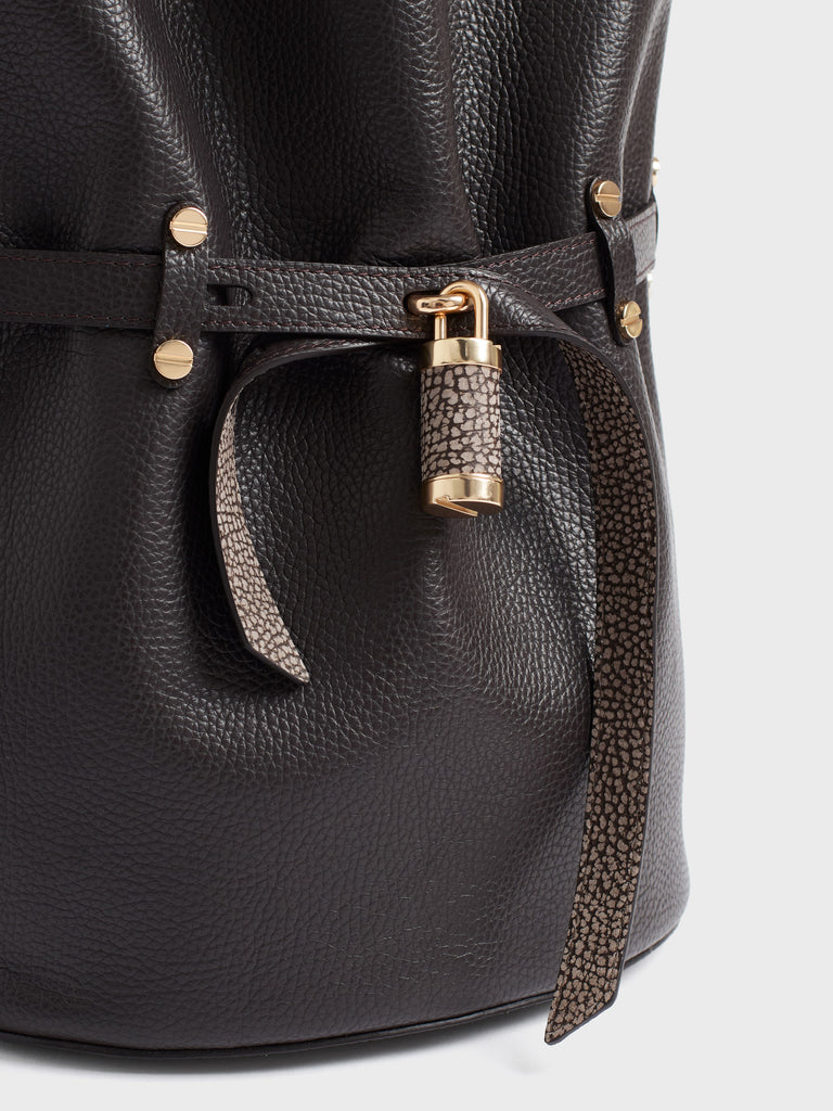 Borsa a spalla in pelle - PREMIERE SECCHIELLO SMALL - Borbonese