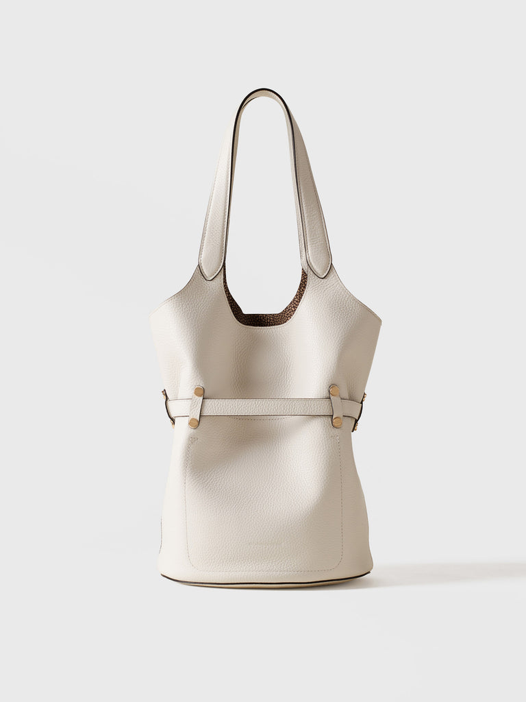 Leather shoulder bag - PREMIERE BUCKET BAG SMALL - Borbonese