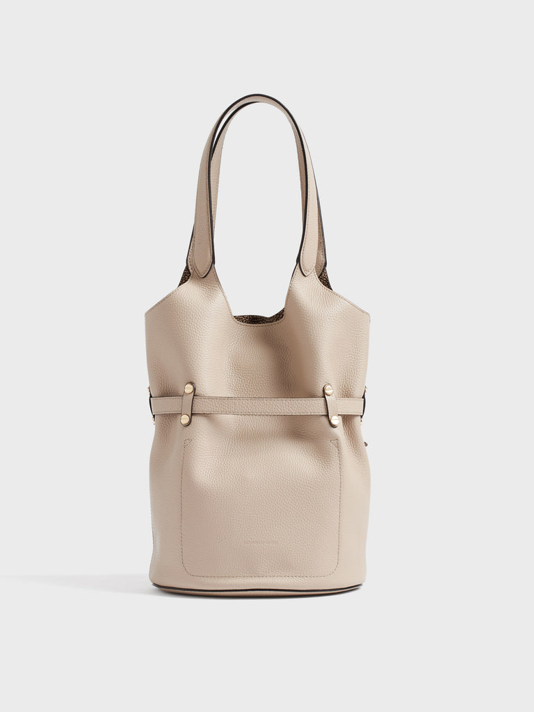 Leather shoulder bag - PREMIERE BUCKET BAG SMALL - Borbonese