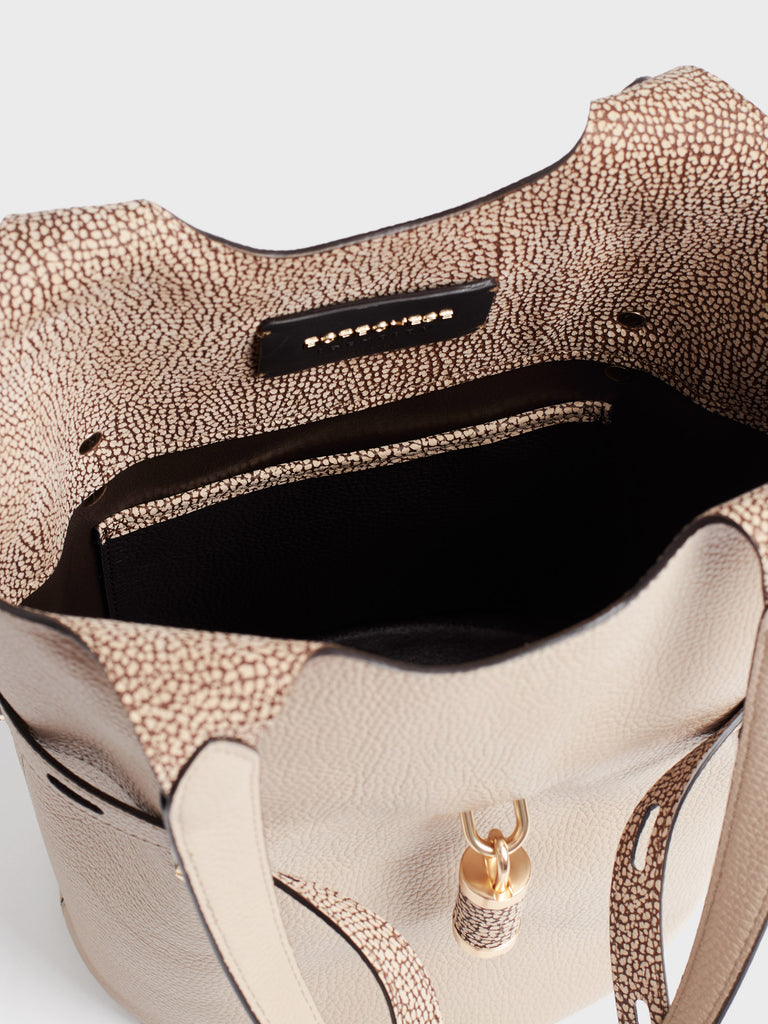 Leather shoulder bag - PREMIERE BUCKET BAG SMALL - Borbonese