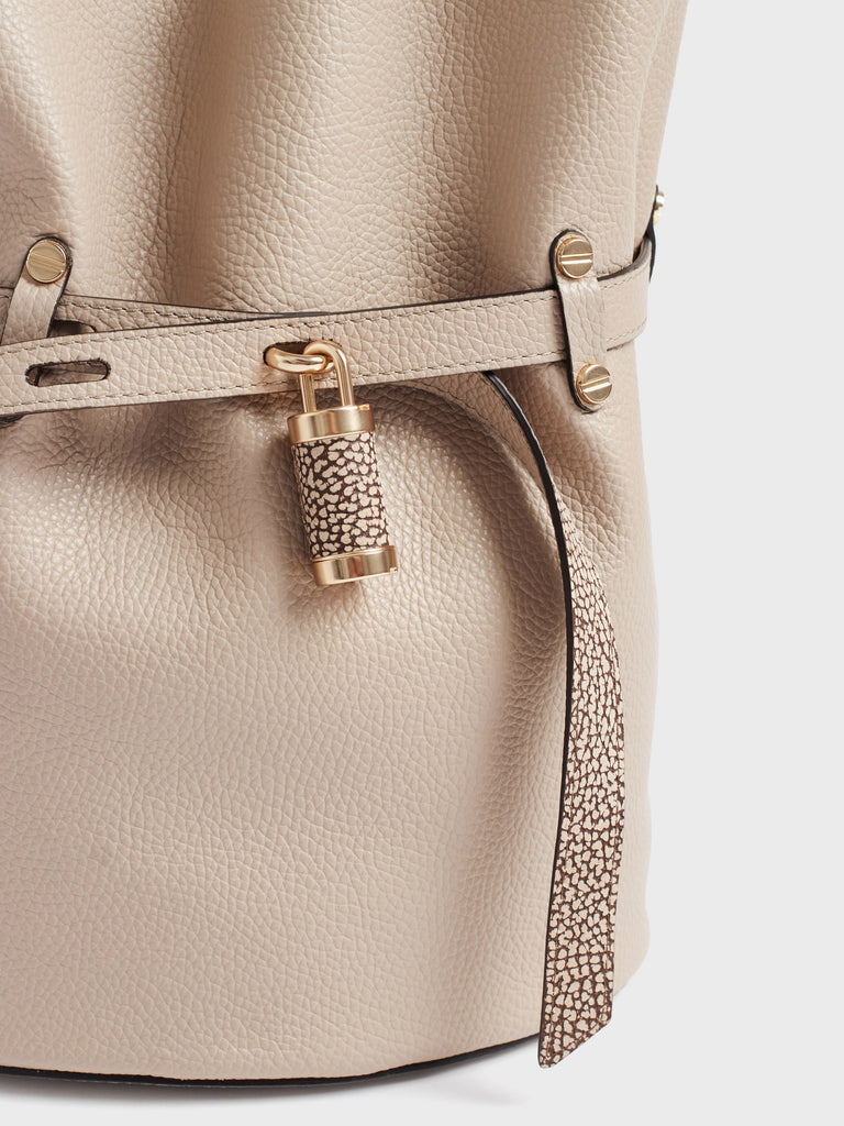 Leather shoulder bag - PREMIERE BUCKET BAG SMALL - Borbonese