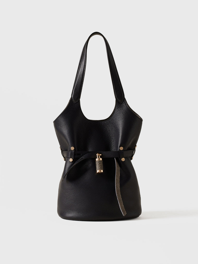 Borsa a spalla in pelle - PREMIERE SECCHIELLO SMALL - Borbonese