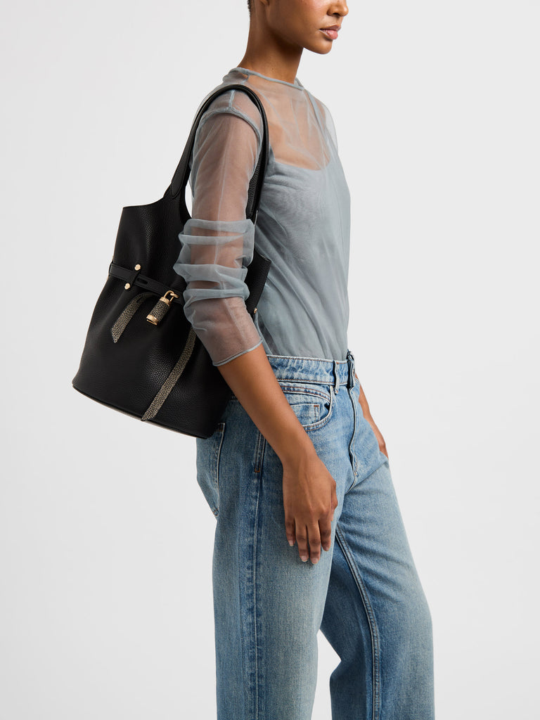 Borsa a spalla in pelle - PREMIERE SECCHIELLO SMALL - Borbonese