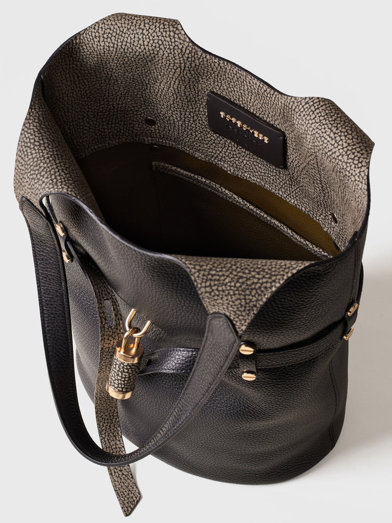 Borsa a spalla in pelle - PREMIERE SECCHIELLO SMALL - Borbonese