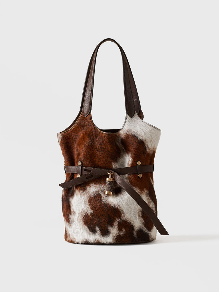 Leather shoulder bag - PREMIERE BUCKET BAG SMALL - Borbonese