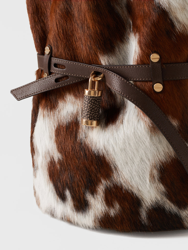 Leather shoulder bag - PREMIERE BUCKET BAG SMALL - Borbonese