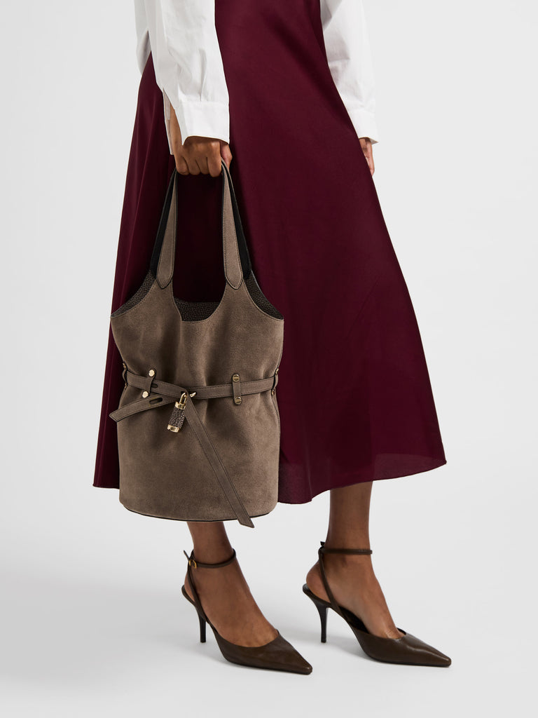Borsa a spalla in pelle - PREMIERE SECCHIELLO SMALL - Borbonese
