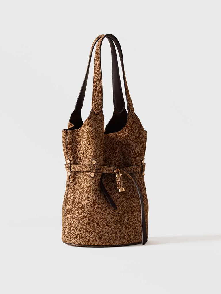 Op Suede shoulder bag  - PREMIERE BUCKET BAG SMALL - Borbonese