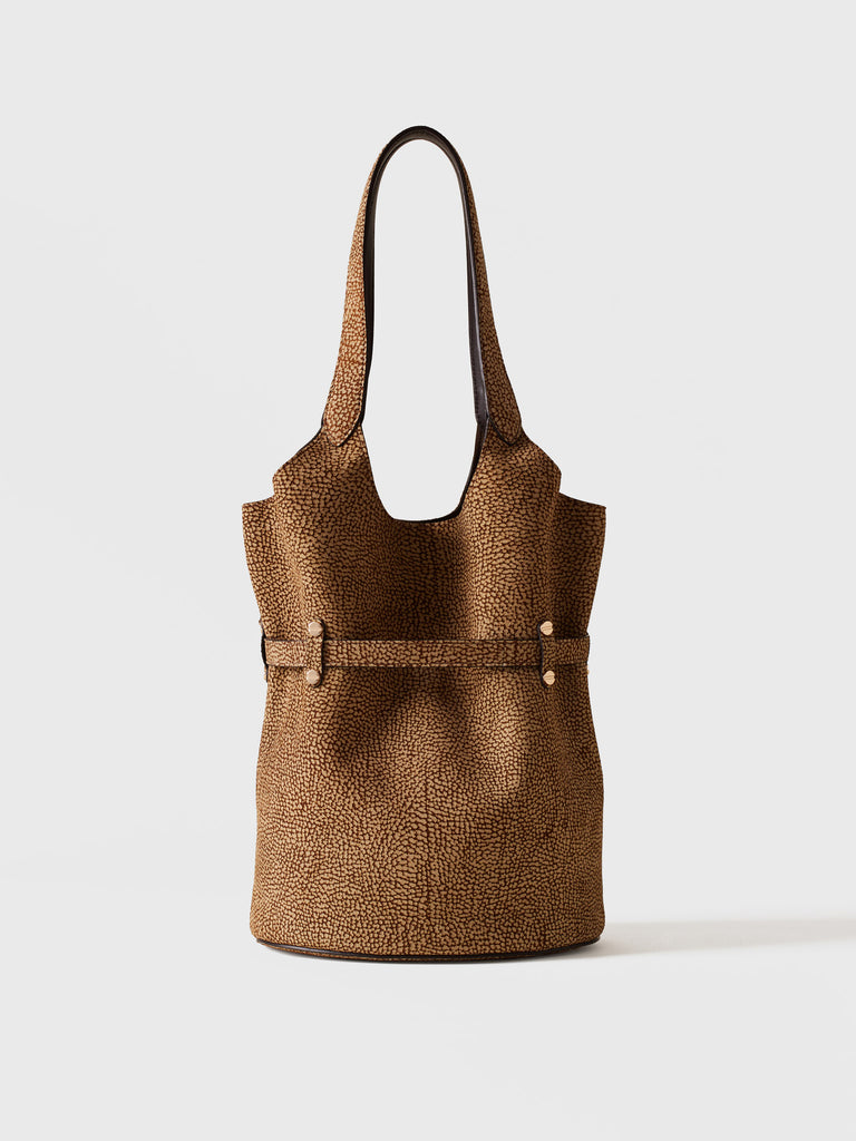 Op Suede shoulder bag  - PREMIERE BUCKET BAG SMALL - Borbonese