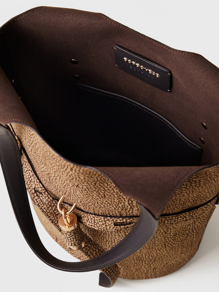Op Suede shoulder bag  - PREMIERE BUCKET BAG SMALL - Borbonese