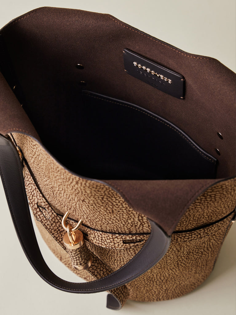 Borsa a spalla in Camoscio Op - PREMIERE SECCHIELLO SMALL - Borbonese