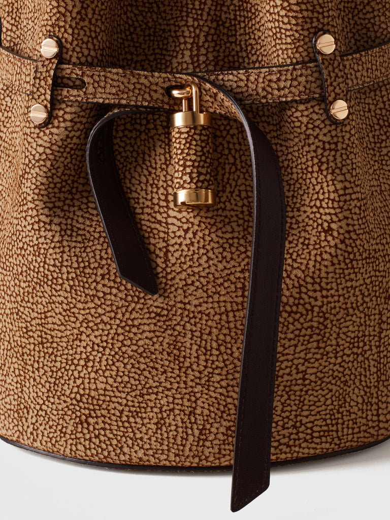 Op Suede shoulder bag  - PREMIERE BUCKET BAG SMALL - Borbonese