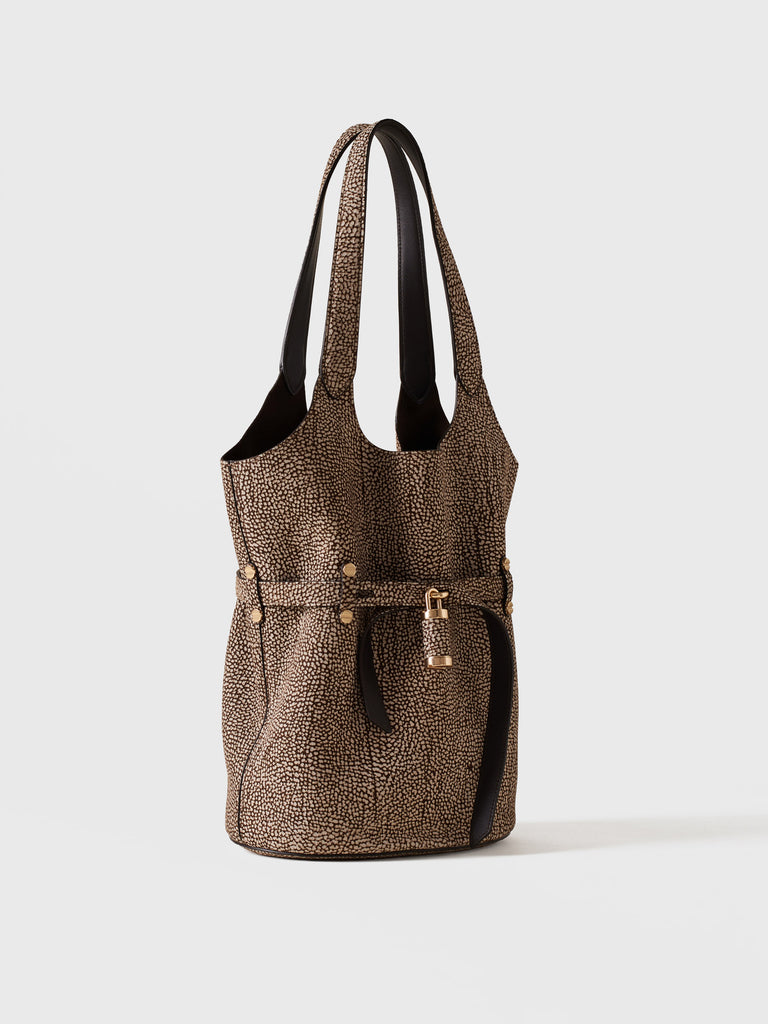 Op Suede shoulder bag  - PREMIERE BUCKET BAG SMALL - Borbonese