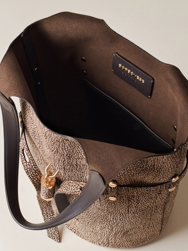Op Suede shoulder bag  - PREMIERE BUCKET BAG SMALL - Borbonese