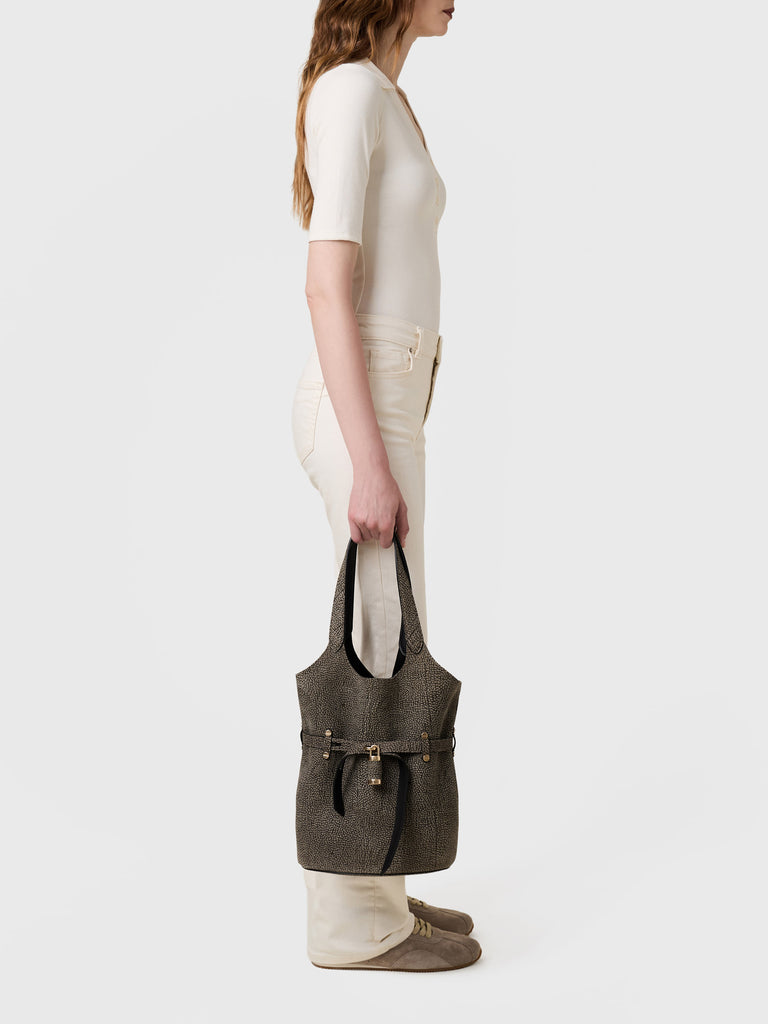 Op Suede shoulder bag  - PREMIERE BUCKET BAG SMALL - Borbonese