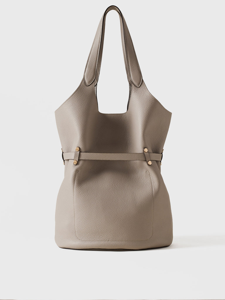 Leather shoulder bag - PREMIERE BUCKET BAG LARGE - Borbonese