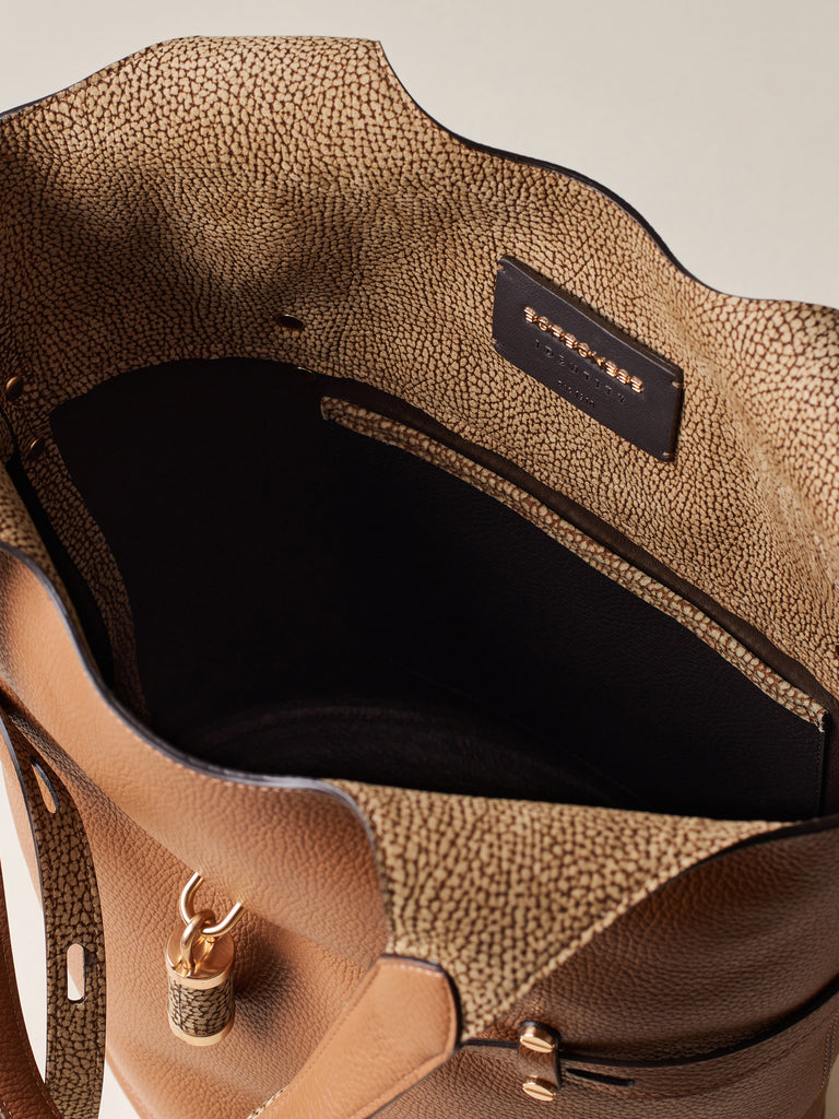 Leather shoulder bag - PREMIERE BUCKET BAG LARGE - Borbonese