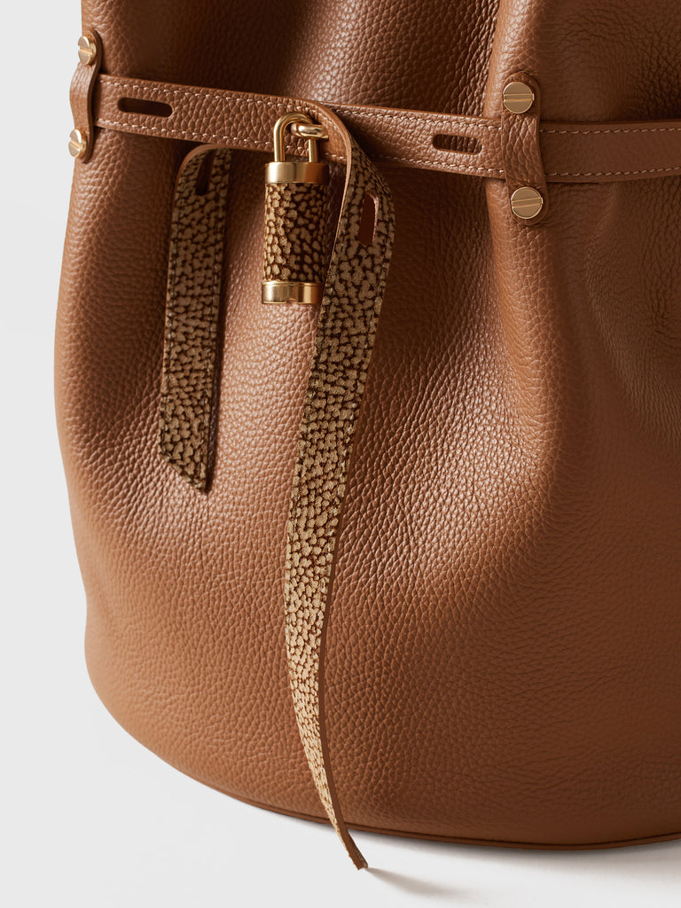 Borsa a spalla in pelle - PREMIERE SECCHIELLO LARGE - Borbonese