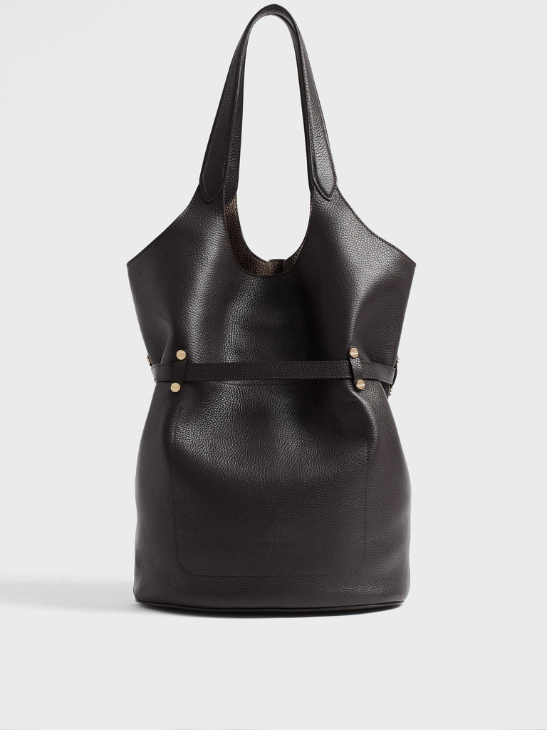 Borsa a spalla in pelle - PREMIERE SECCHIELLO LARGE - Borbonese