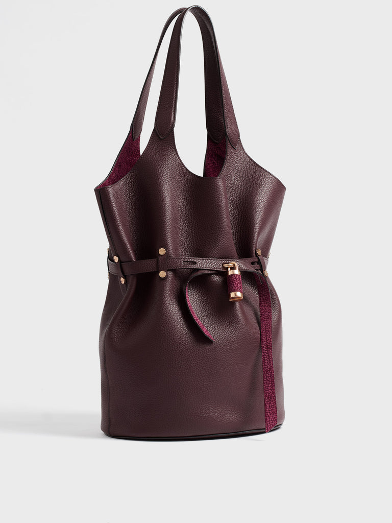 Borsa a spalla in pelle - PREMIERE SECCHIELLO LARGE - Borbonese