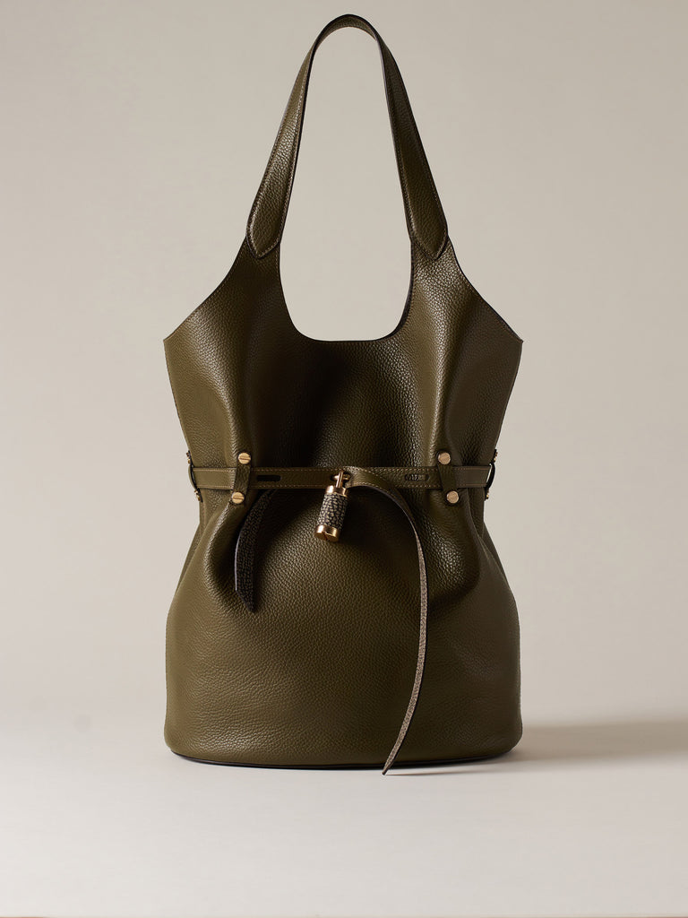 Borsa a spalla in Pelle - PREMIERE SECCHIELLO LARGE - Borbonese
