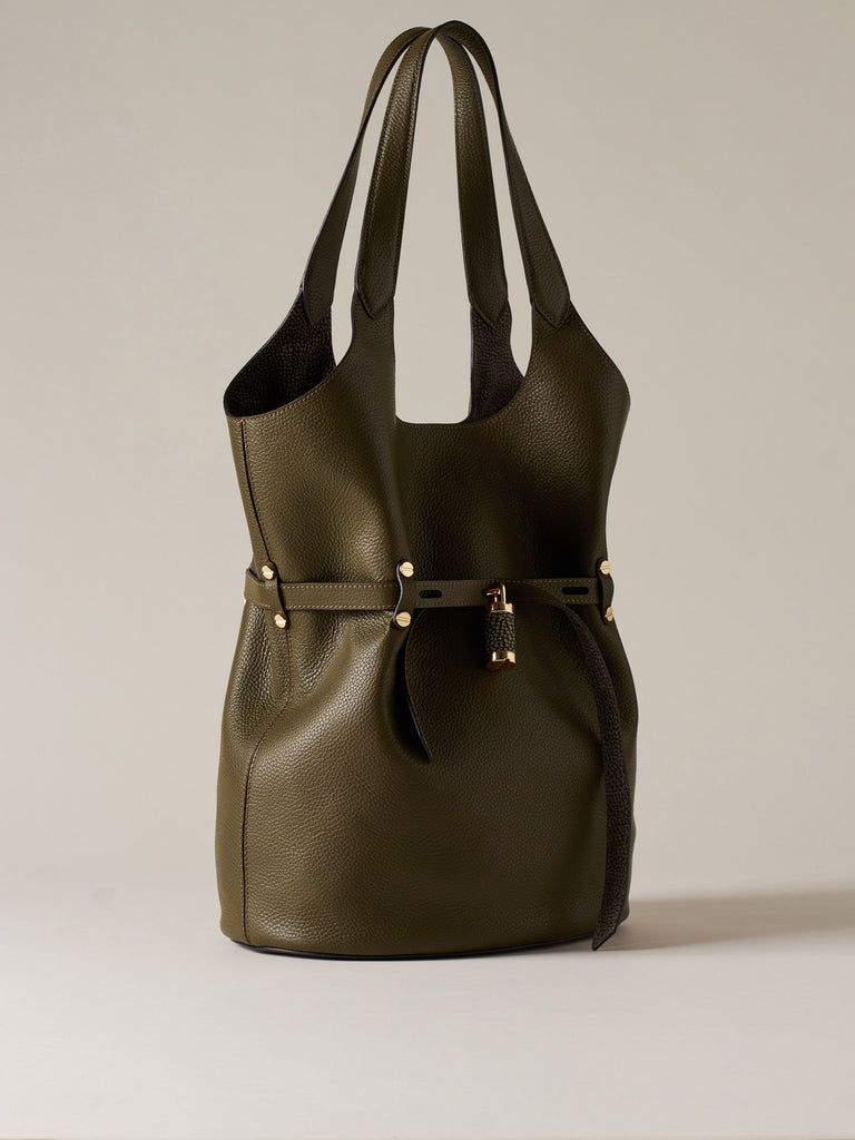 Borsa a spalla in Pelle - PREMIERE SECCHIELLO LARGE - Borbonese