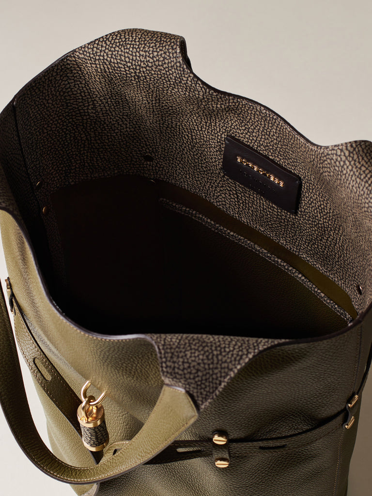 Borsa a spalla in Pelle - PREMIERE SECCHIELLO LARGE - Borbonese