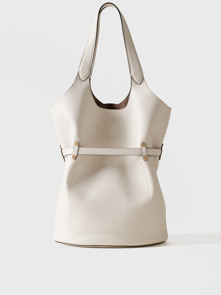 Leather shoulder bag - PREMIERE BUCKET BAG LARGE - Borbonese