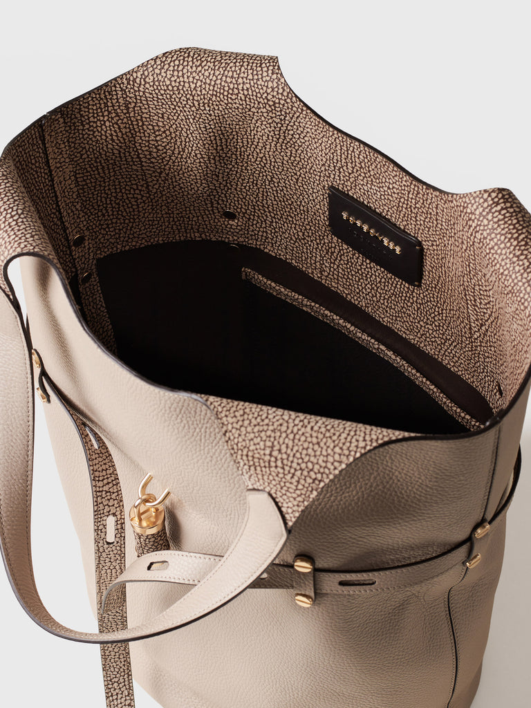 Borsa a spalla in pelle - PREMIERE SECCHIELLO LARGE - Borbonese