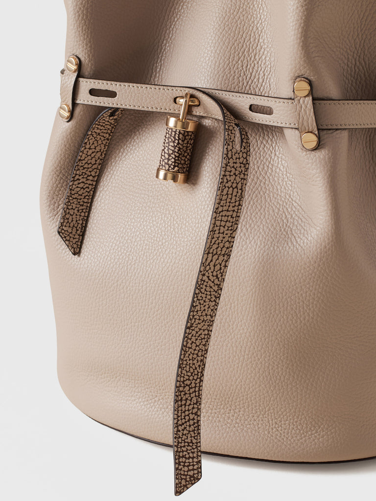 Borsa a spalla in pelle - PREMIERE SECCHIELLO LARGE - Borbonese