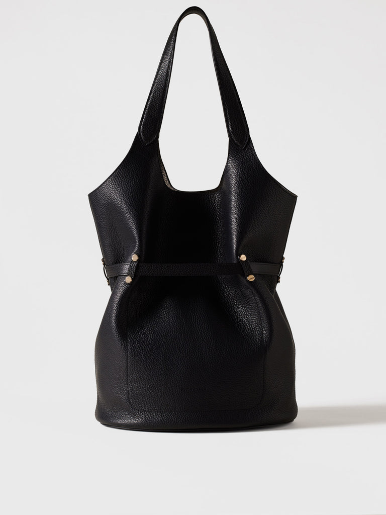 Borsa a spalla in pelle - PREMIERE SECCHIELLO LARGE - Borbonese