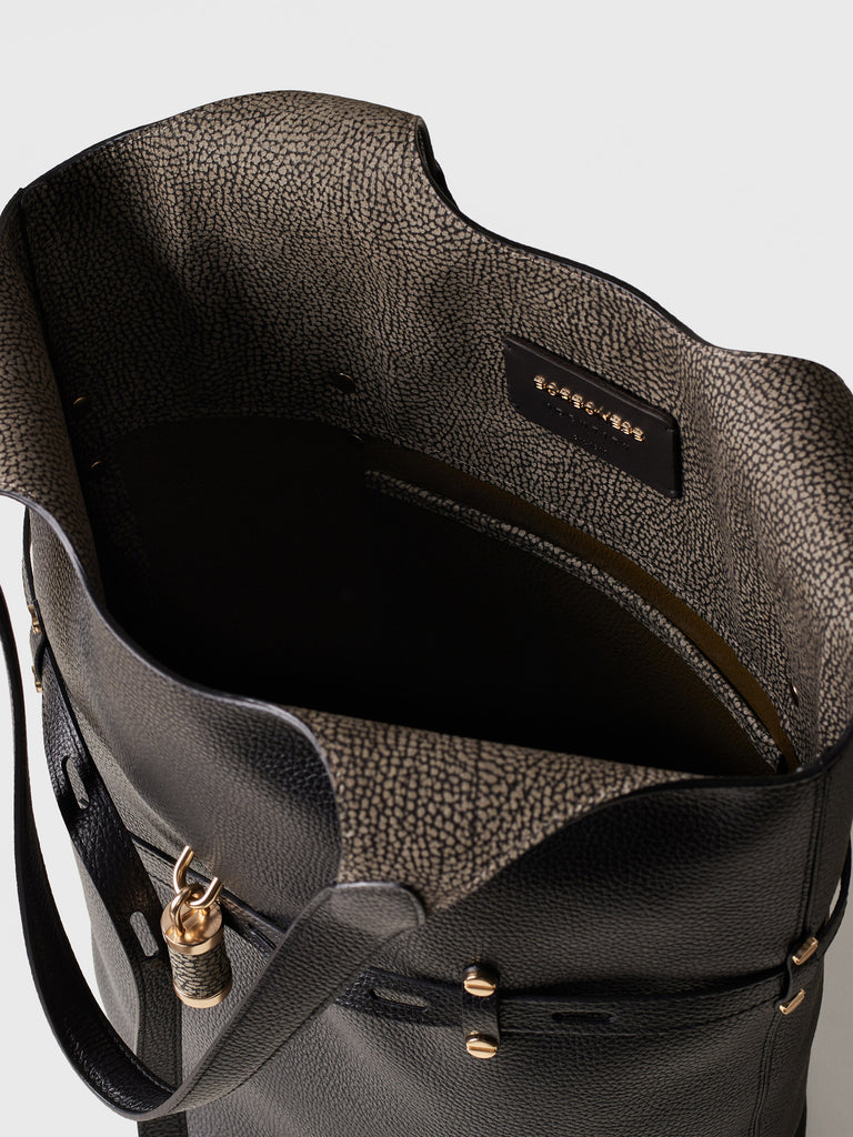 Borsa a spalla in pelle - PREMIERE SECCHIELLO LARGE - Borbonese