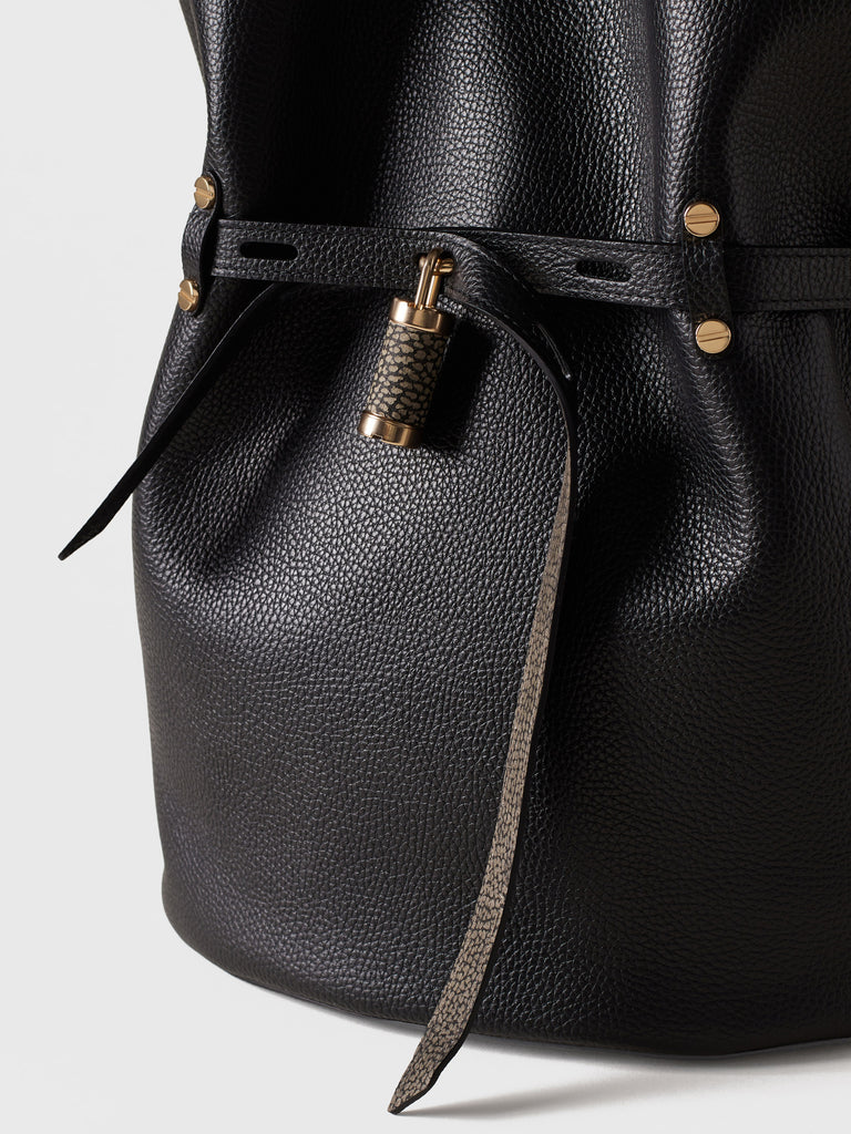 Borsa a spalla in pelle - PREMIERE SECCHIELLO LARGE - Borbonese