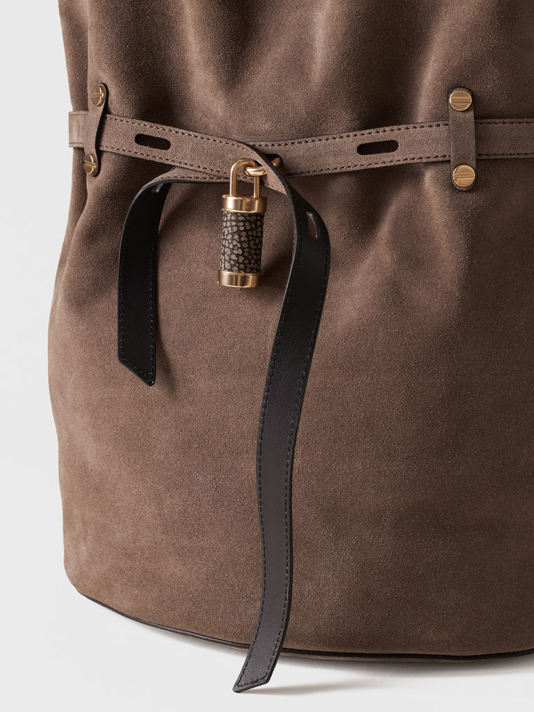 Leather shoulder bag - PREMIERE BUCKET BAG Large - Borbonese