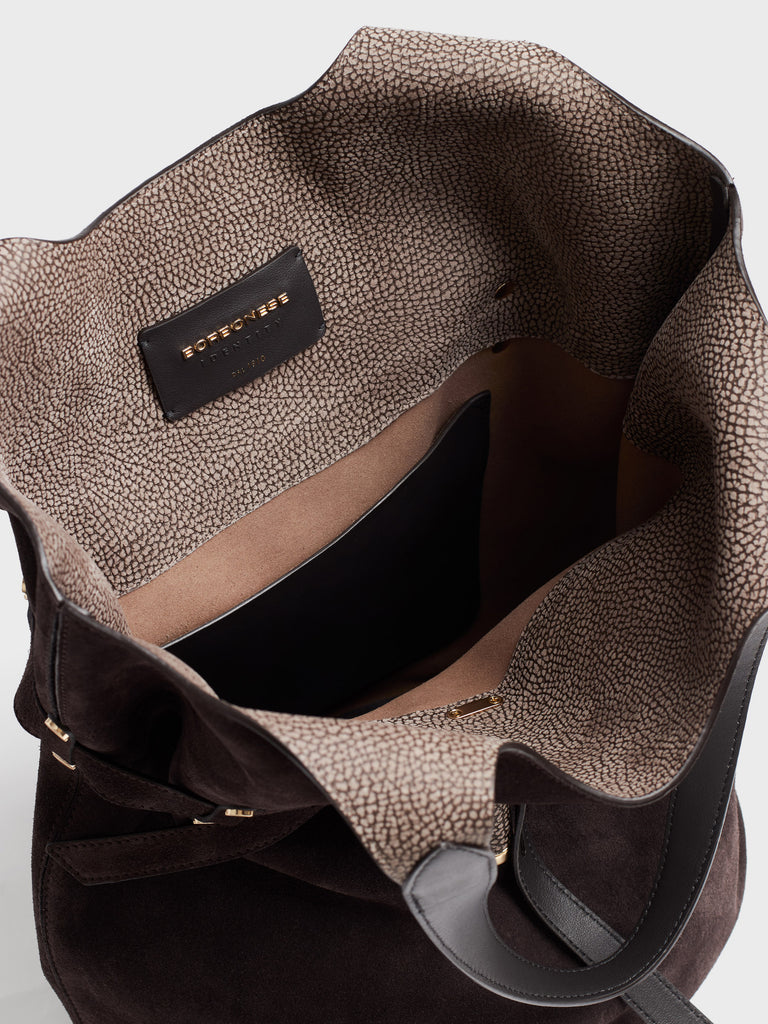 Borsa a spalla in pelle - PREMIERE SECCHIELLO LARGE - Borbonese