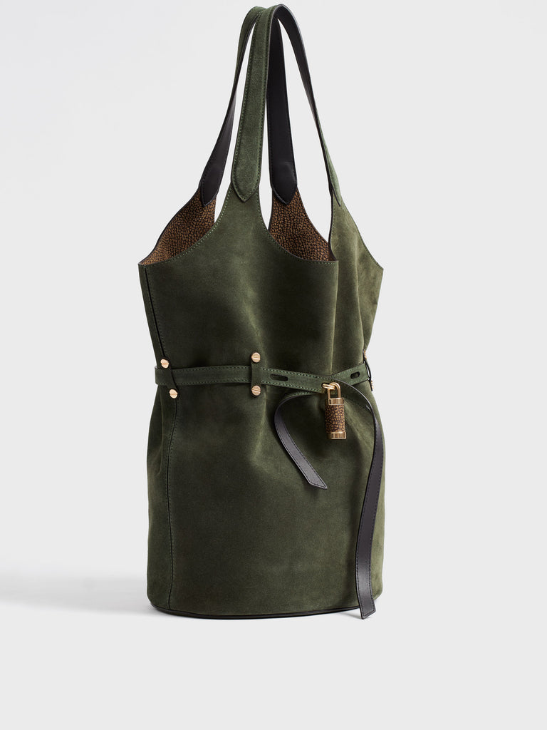Borsa a spalla in pelle - PREMIERE SECCHIELLO LARGE - Borbonese
