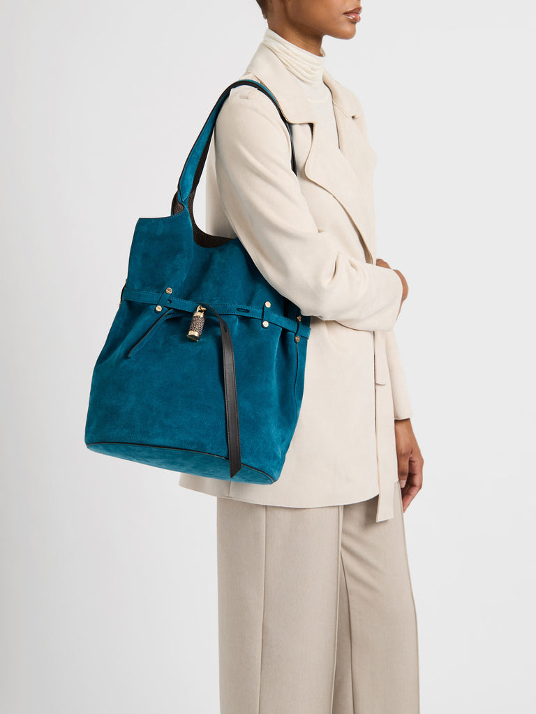 Borsa a spalla in pelle - PREMIERE SECCHIELLO LARGE - Borbonese