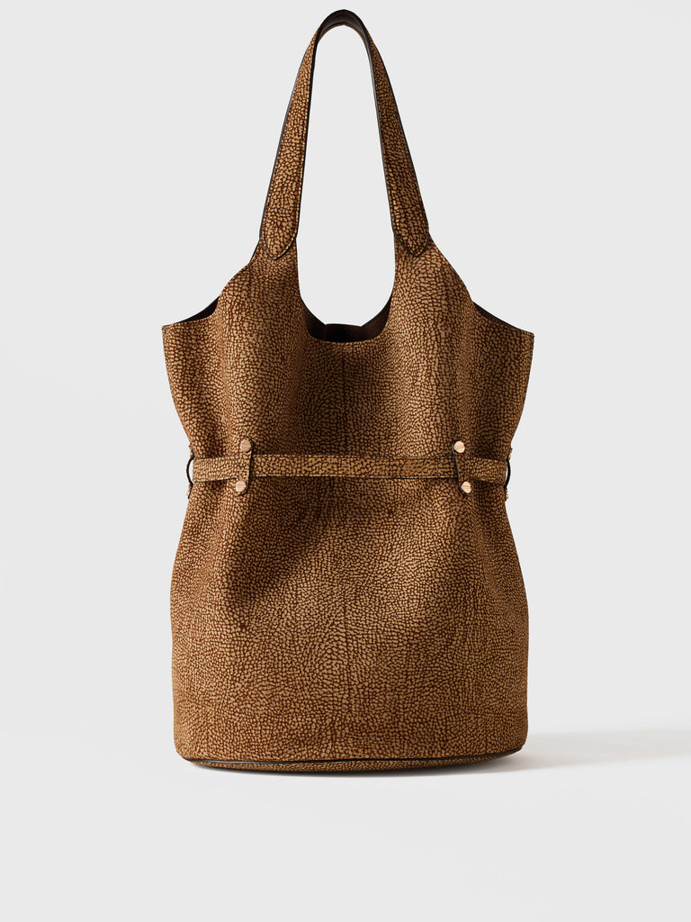 Borsa a spalla in Camoscio Op  - PREMIERE SECCHIELLO LARGE - Borbonese